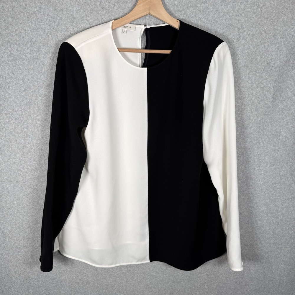 Lafayette 148 Adela Colorblock Blouse Size M